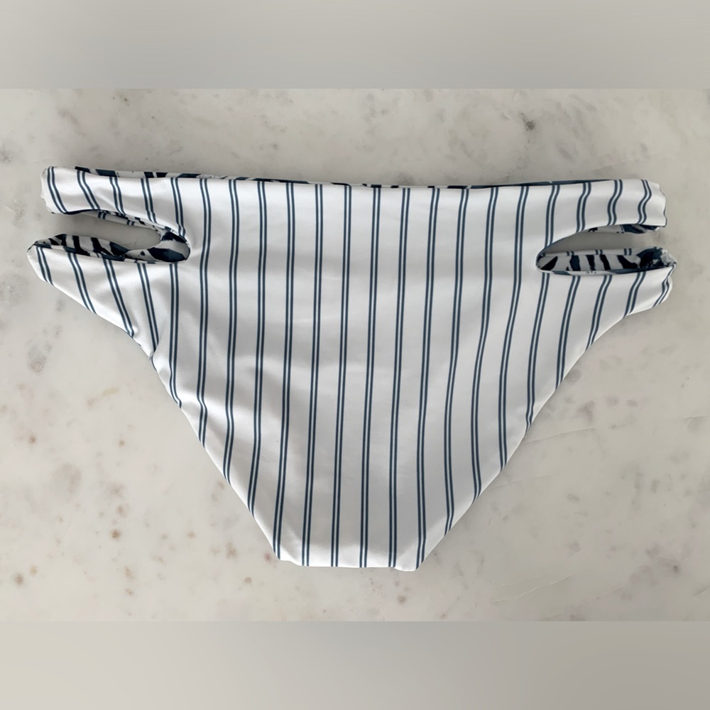 Splendid Women’s Side Cutout Swimsuit Bikini Bottom, Stormy Story Blue, XS - Picture 2 of 6